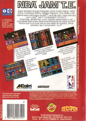 NBA Jam - Tournament Edition (World) box cover back